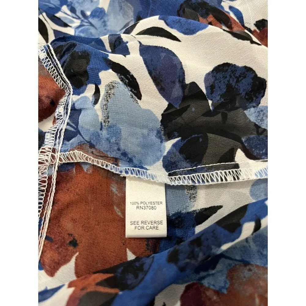 Cato Kimono Long Blouse Women 18/20 Floral Ruffle Long Sleeve
